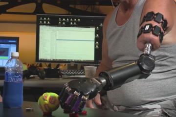 Prosthetic Arm Controlled Using Myo Armbands