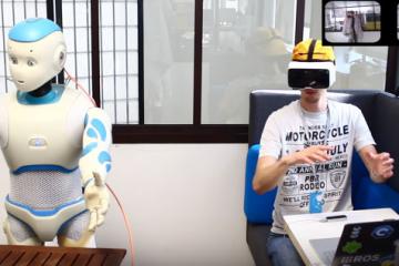 Romeo Robot Teleoperation Using VR Headset & LEAP