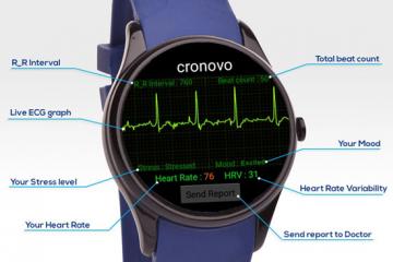 Cronovo EKG Smartwatch Works with iOS / Android Devices