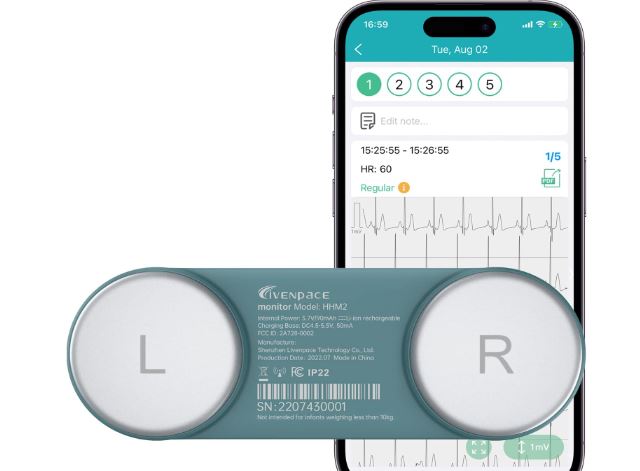 Livenpace App Connected Wearable EKG Monitor